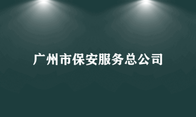 廣州市保安服務總公司 專業引領，科技賦能——全方位安全技術防范系統設計施工服務